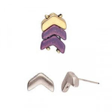 Cymbal ™ DQ metal Earpin Ganema for Chevron Duo - Antique silver